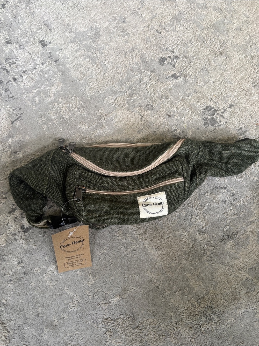 Olive Green Waist Bag - Hands-Free Crossbody Fanny Pack